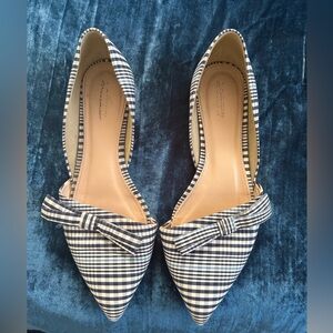 Jcrew  Sloan Plaid Flat With Bow (blue/black)